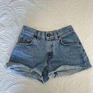 Levi's 560 Loose Fit High Rise Cutoff Denim Shorts Girl's R10 Waist 25